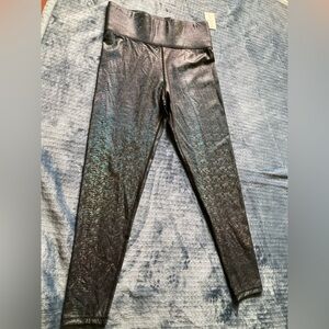 Cut the frills brand, Black Iridescent Shimmer Leggings, medium, new with tags
